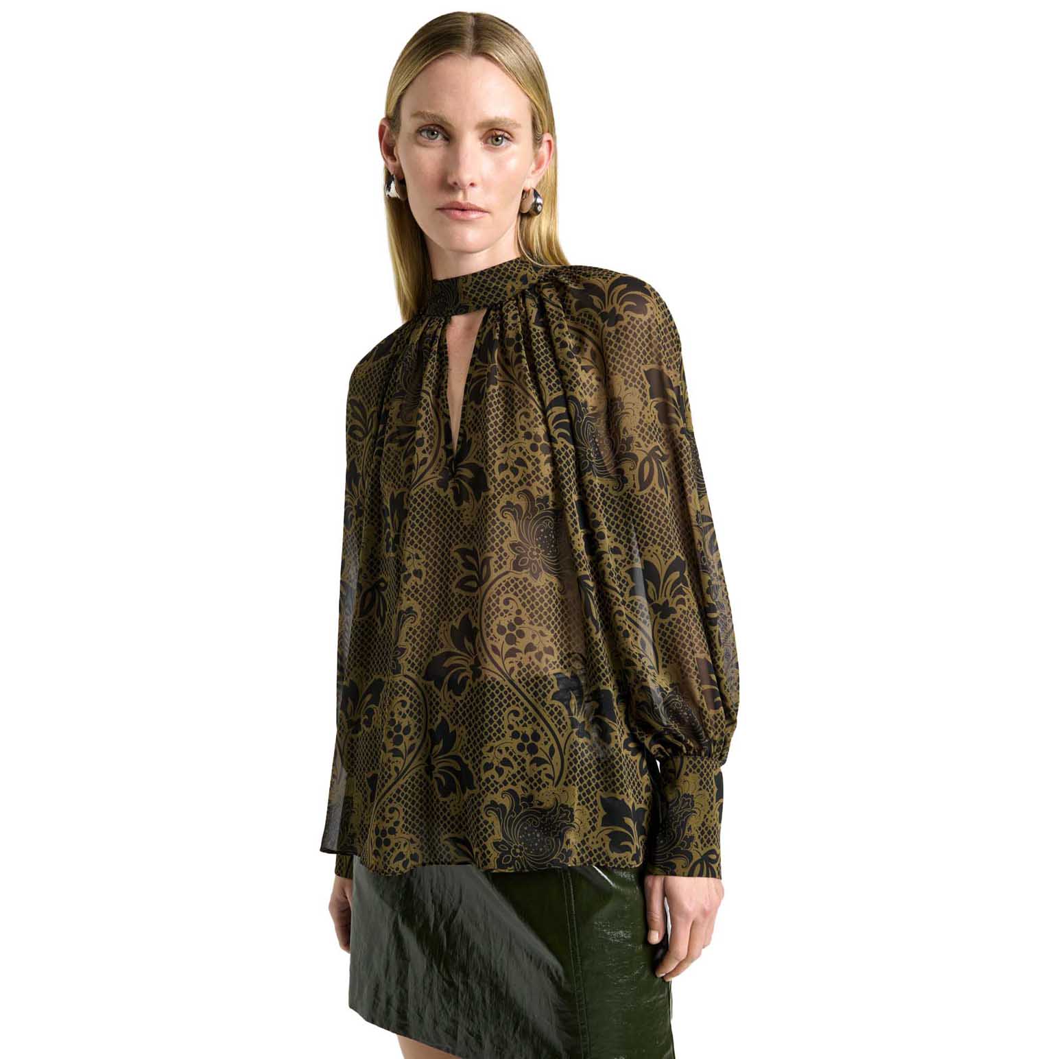 Cue Lattice Chintz Floral Blouse
